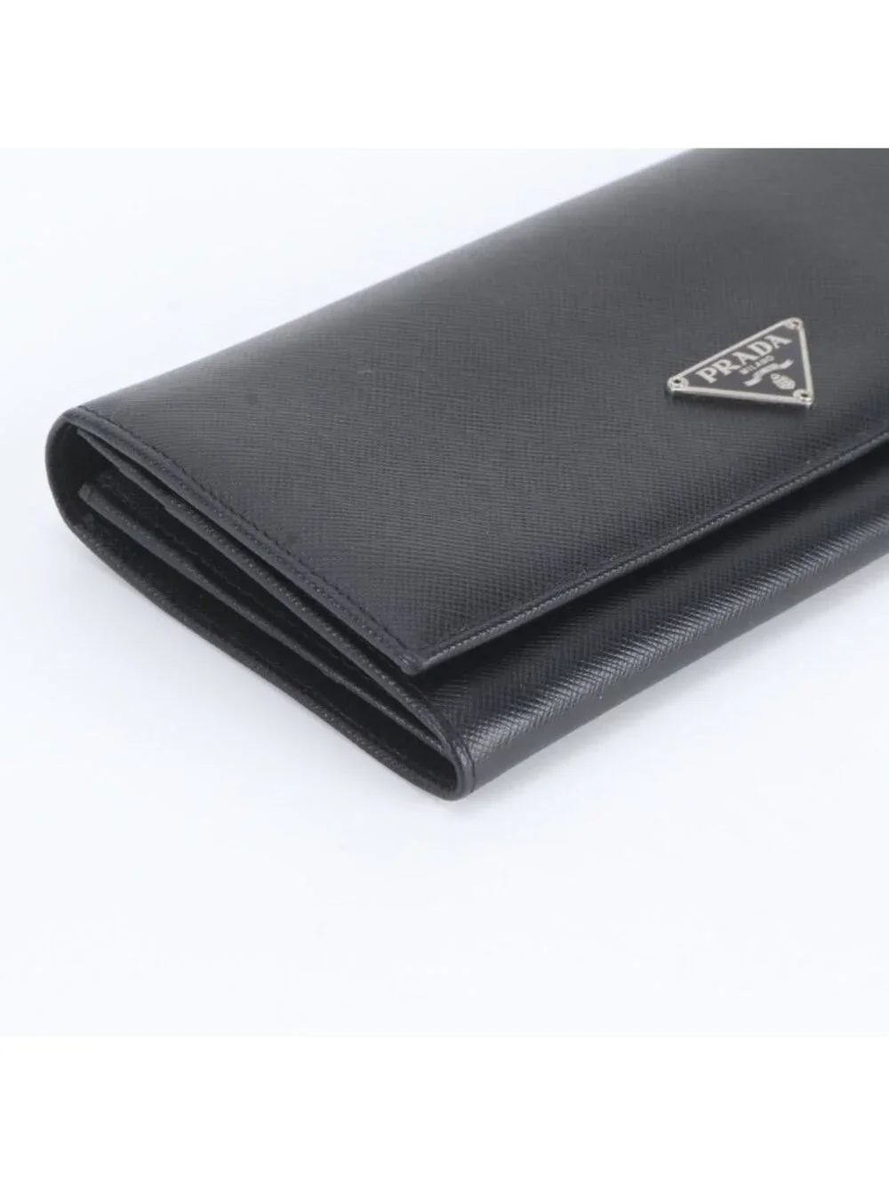 Prada Saffiano Leather Triangle Logo Long Wallet
